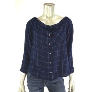 Navy Blue Button Down Shirt for Women